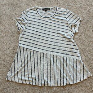 Lakamendi 2 Way Striped Pullover T-shirt Top Blouse
